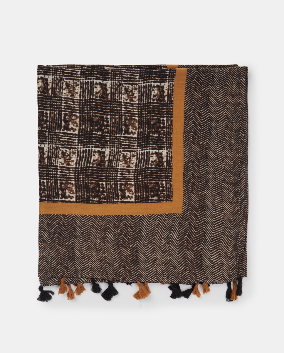 Foulard imprimé carreaux flous