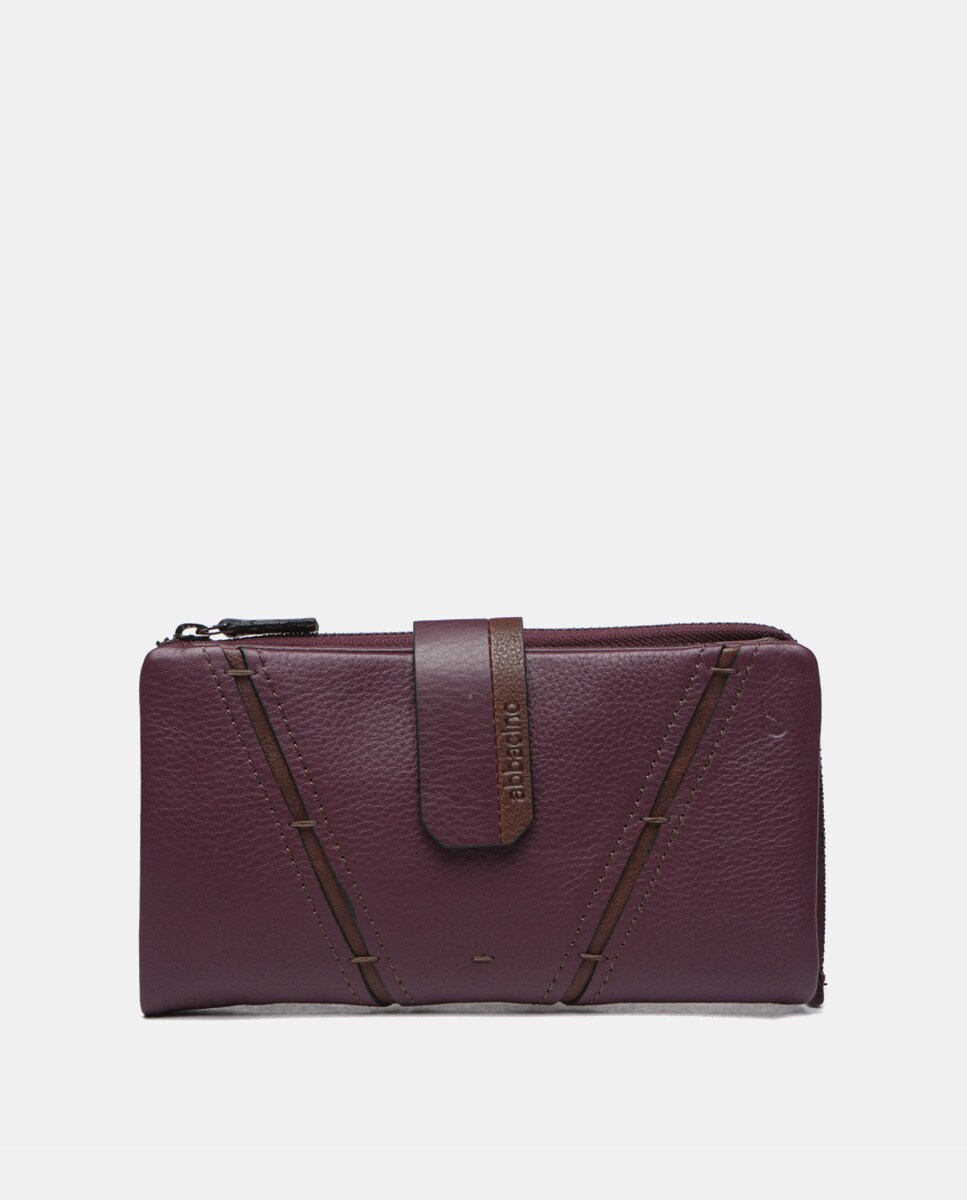 Grande pochette lilas avec portecartes intérieurs