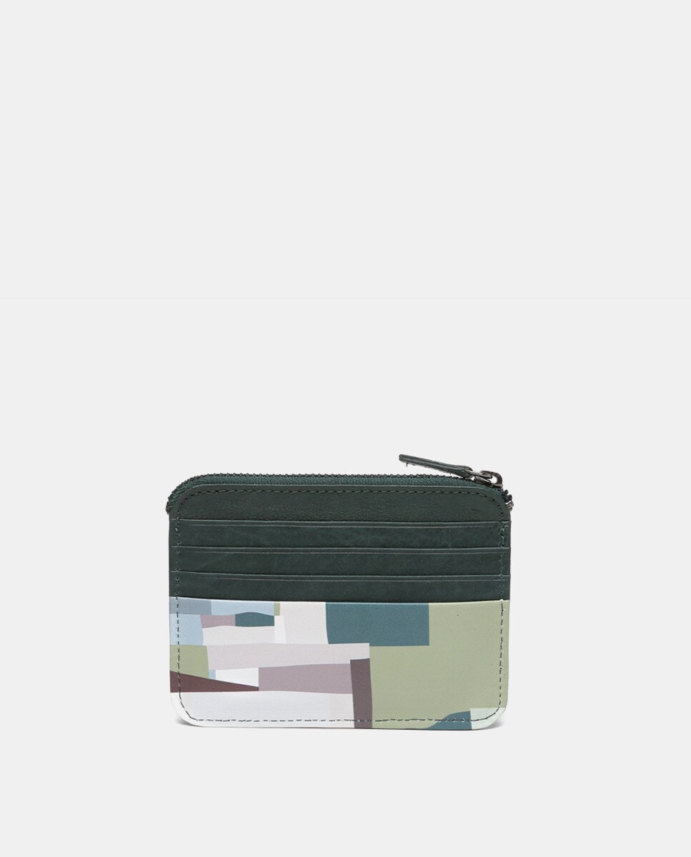Portecartes avec portemonnaie à imprimé géométrique