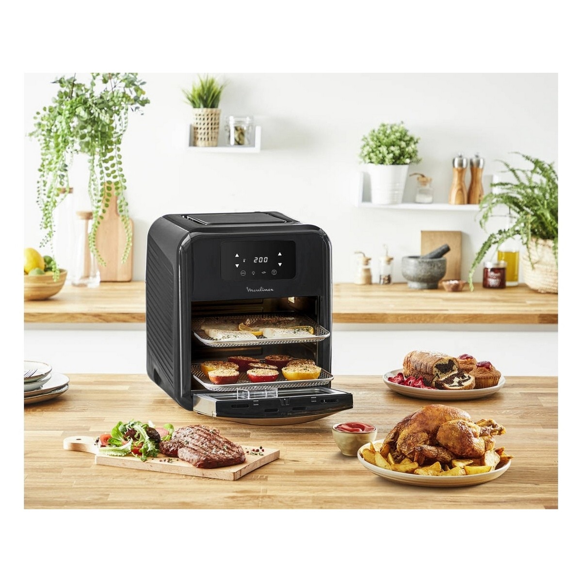 Fritadeira Air Fryer e Forno Moulinex Easy Fry Oven & Grill AL501810 9 em 1 sem Óleo de 2000 W e Capacidade de 11 Litros - Preto Preto-6