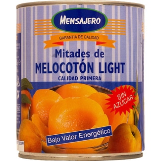 melocotón en almíbar en mitades light sin azúcar lata 480 g - Mensajero