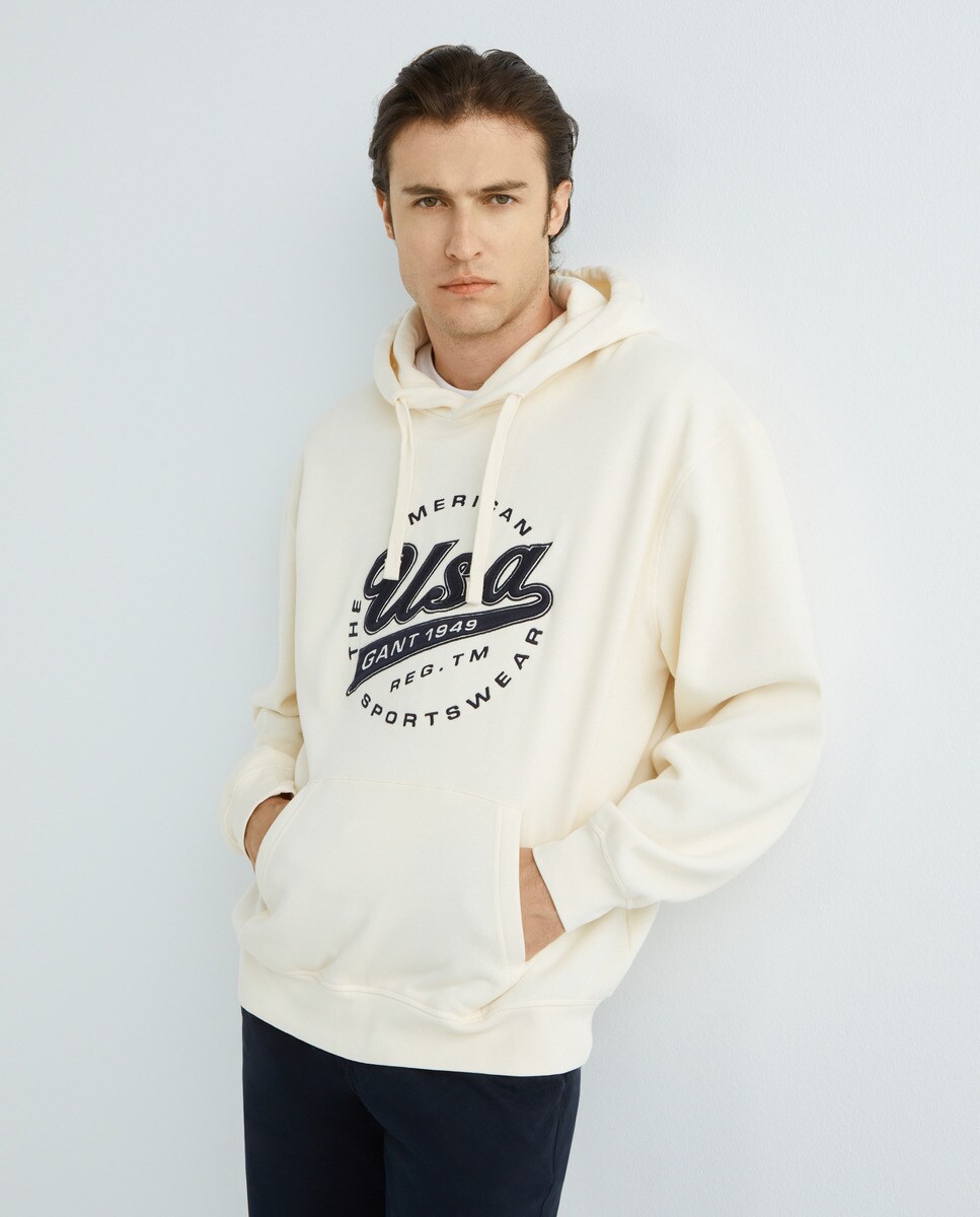 Sweat à capuche imprimé devant