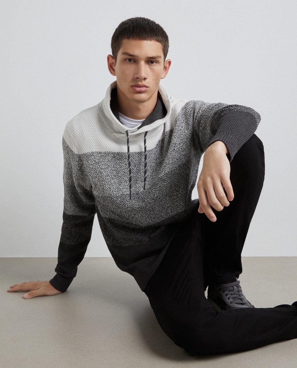 Pull col châle dégradé structure