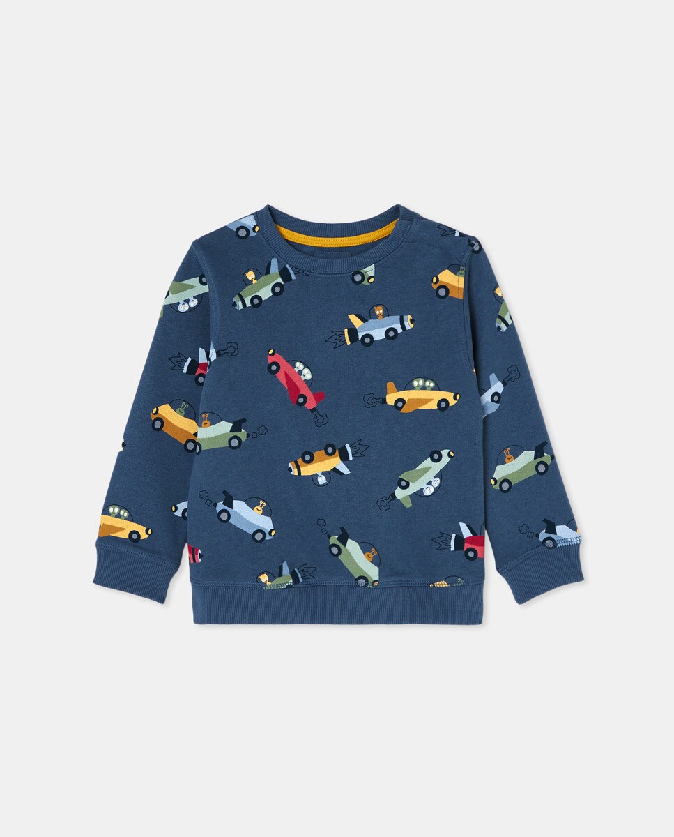 Sweat fermé imprimé voitures