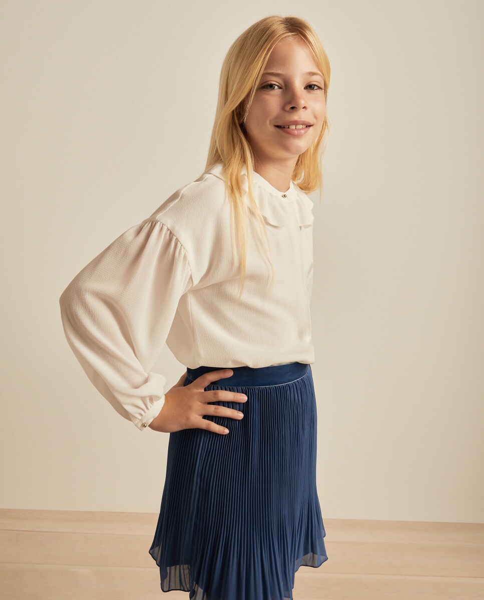 Chemisier à manches longues uni