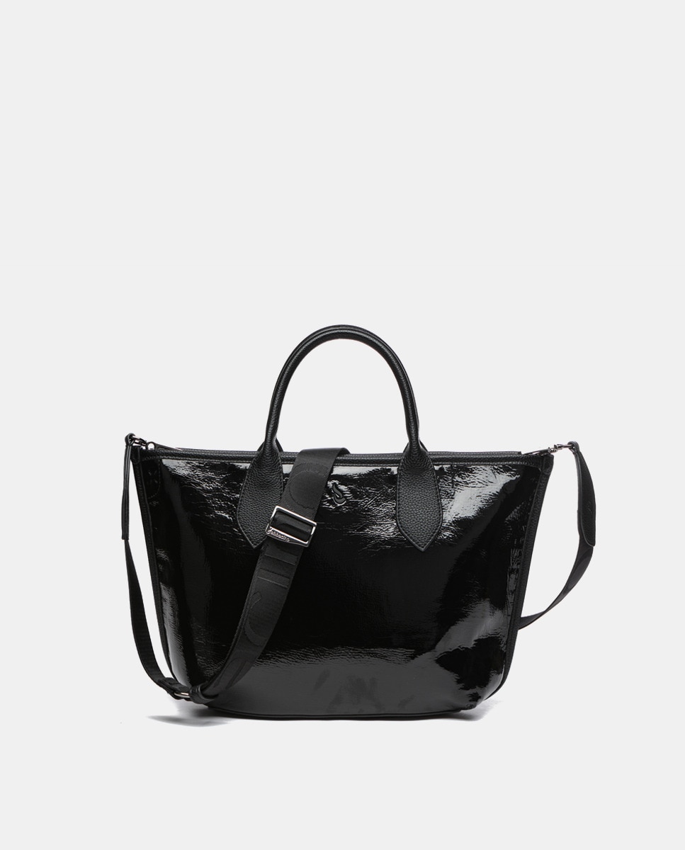 Sac cabas zippé à bandoulière amovible