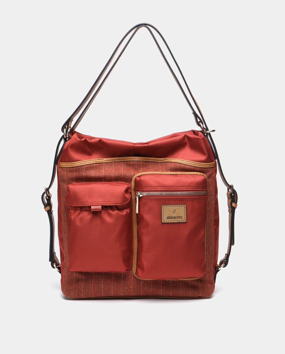 Grand sac porté épaule conible en sac à dos en matières recyclées