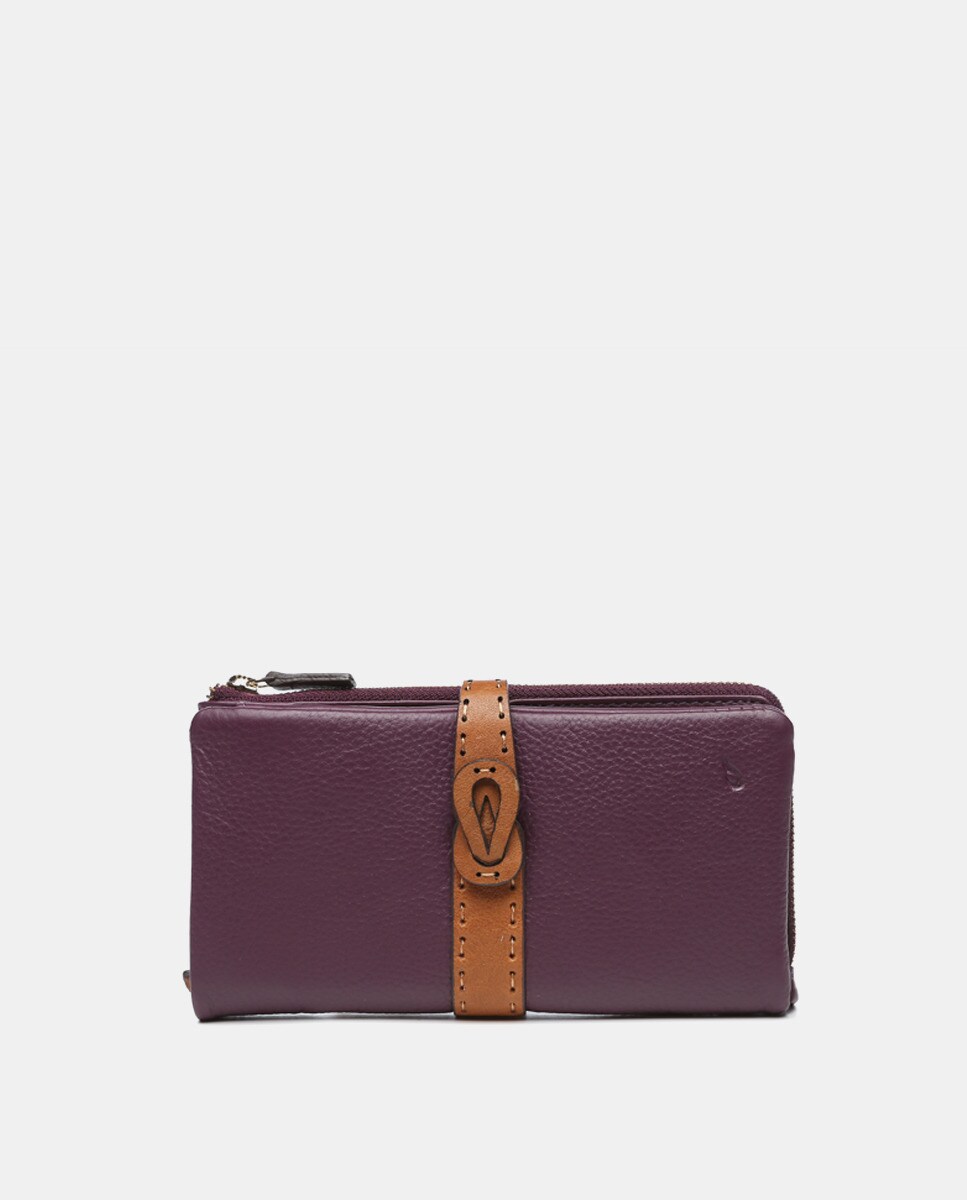 Grande pochette lilas avec détail contrastant