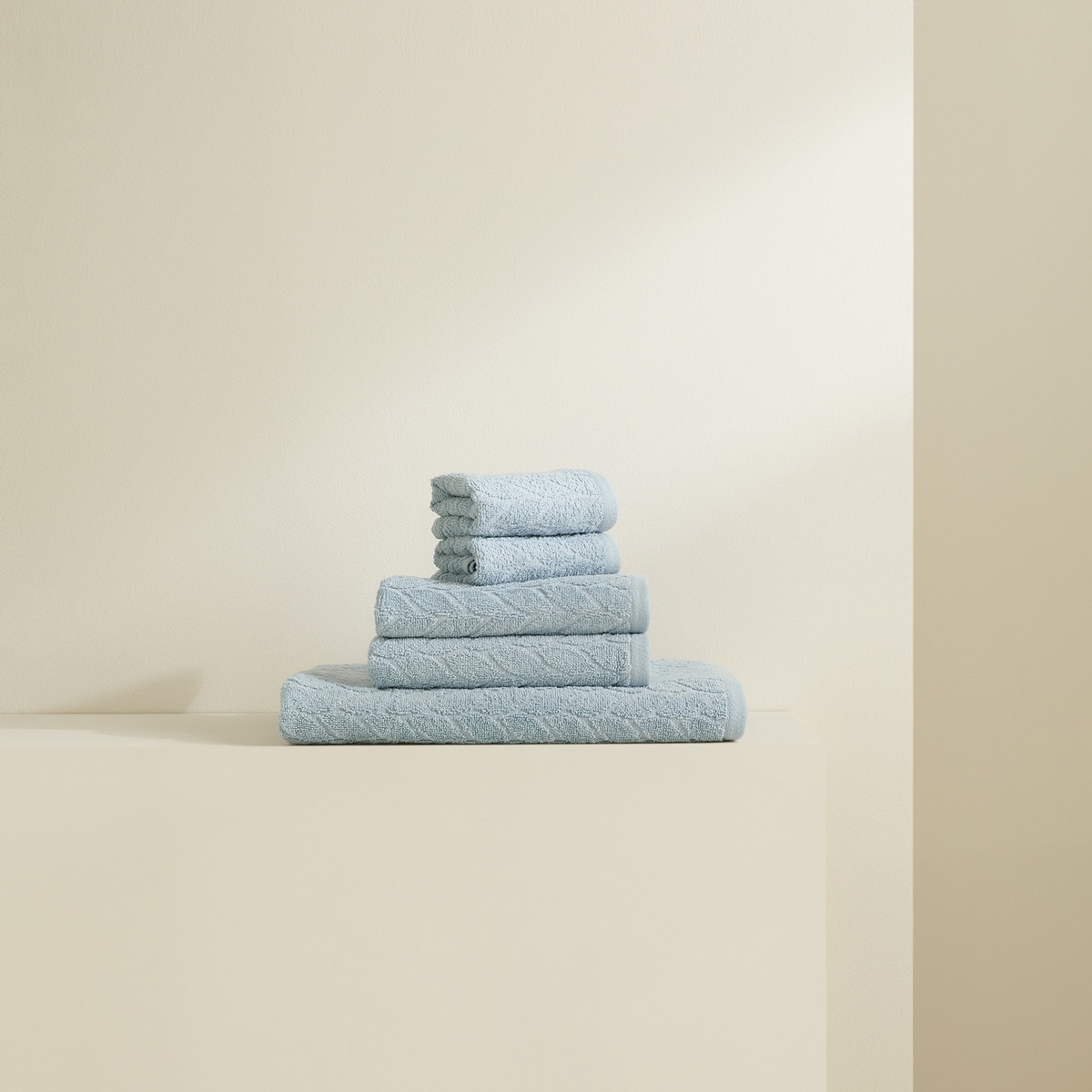 Lot de 5 serviettes de bain 450/m2 Tresser