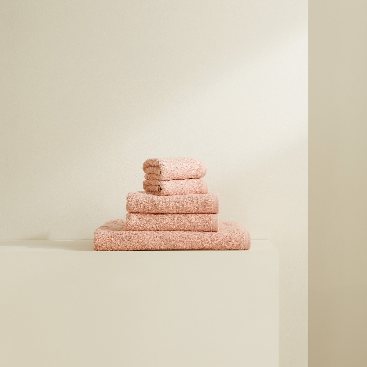 Lot de 5 serviettes de bain 450/m2 Tresser