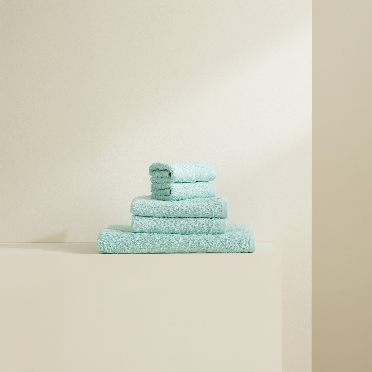 Lot de 5 serviettes de bain 450/m2 Tresser