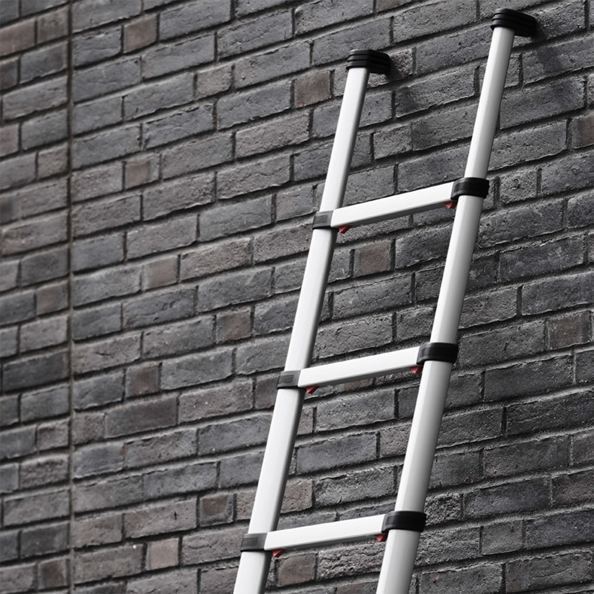 Escalera Telescópica Prime Line 3 m - 9 Peldaños Acero / Negro-8