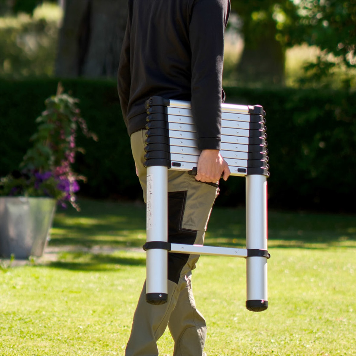 Escada Telescópica Eco Line - 3 m Aço/Preto-5