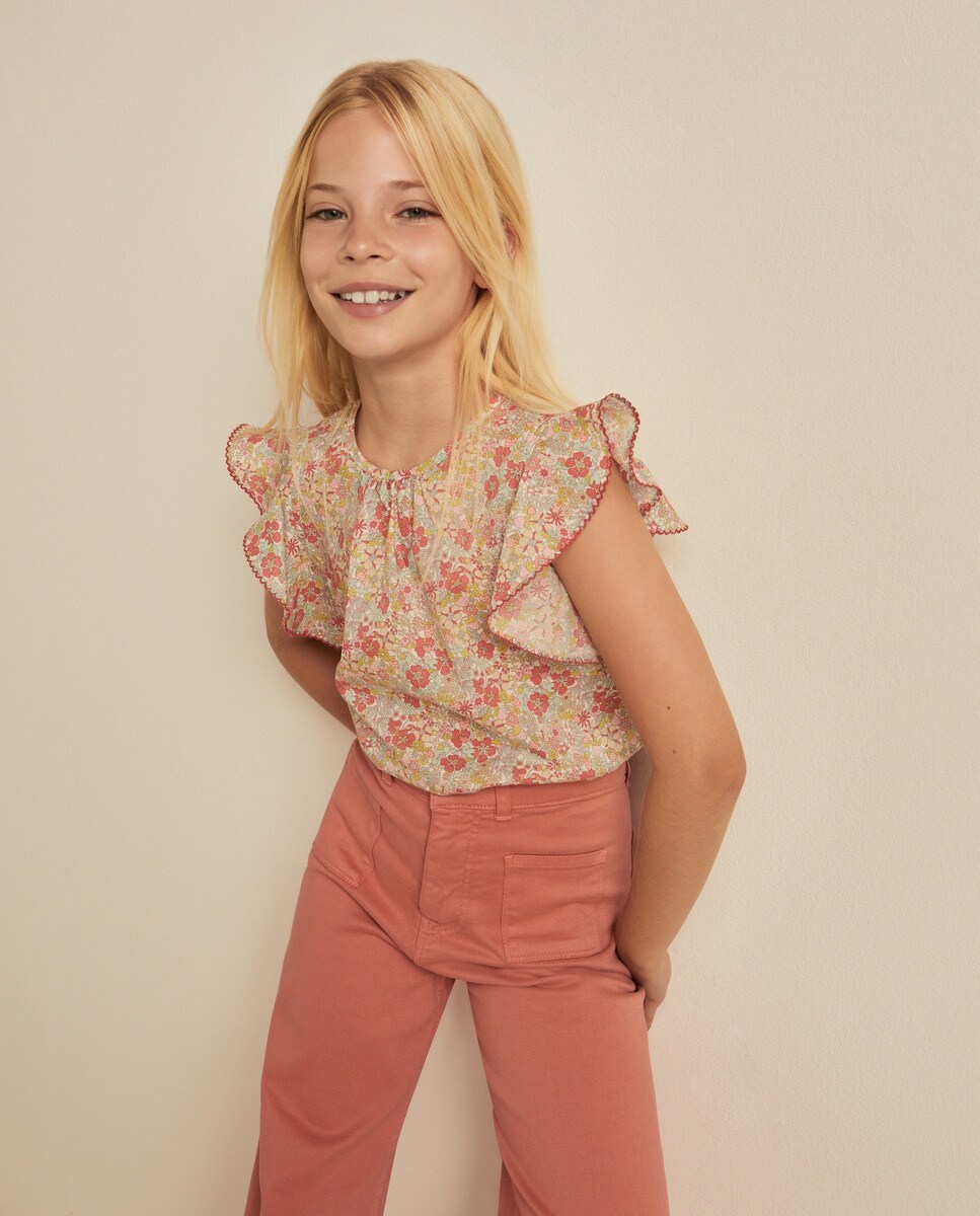 Chemisier sans manches imprimé floral