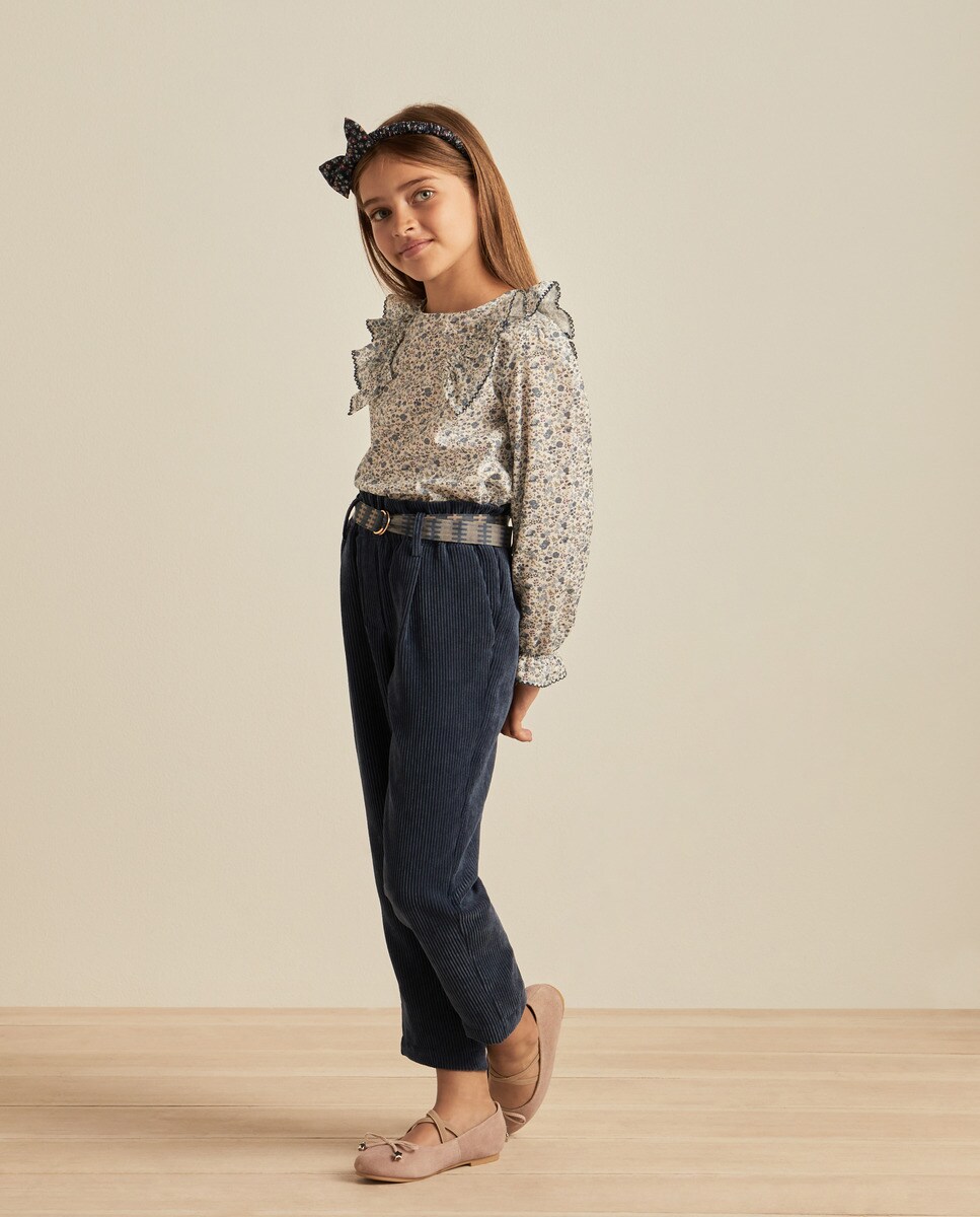 Chemisier à motif et volants