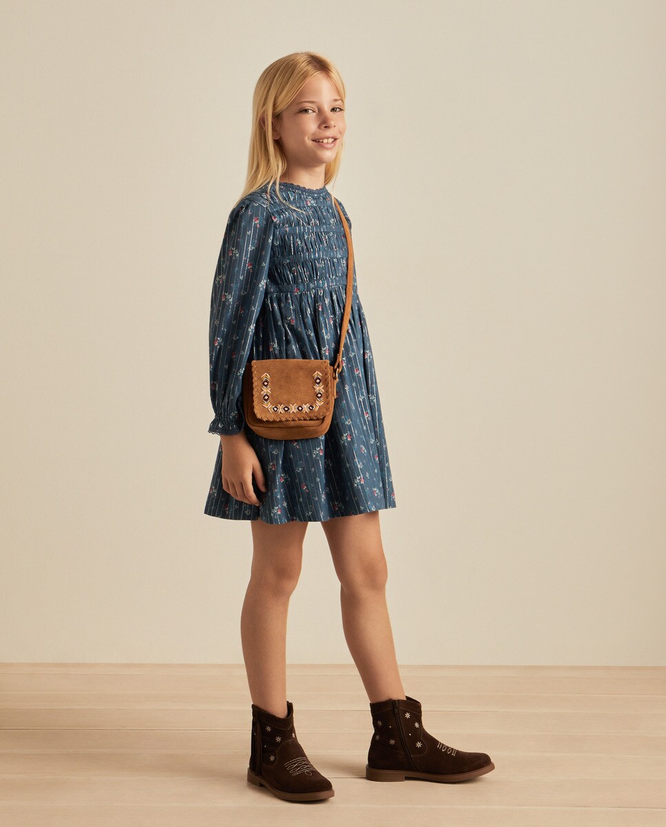 Robe manches longues à imprimé fleurs