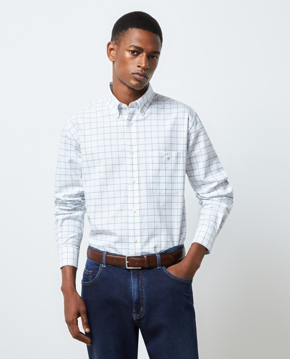Chemise Oxford à carreaux coupe classic.