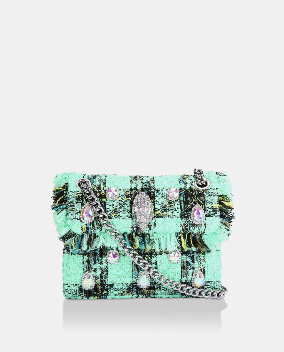 Petit sac à bandoulière Kensington en tweed à carreaux et