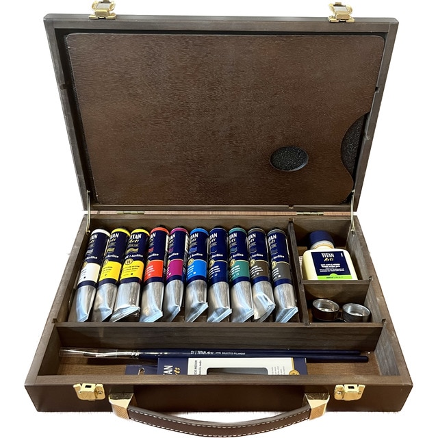 Imagem 0 de Caixa de Madeira Acrílico Extrafino 10 tubos 60ml - Multicolor