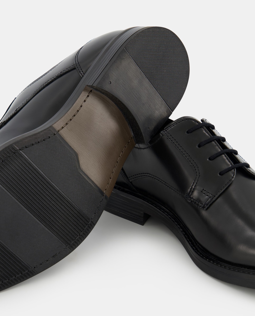 Zapato cordones piel florentic con piso de goma Negro-5