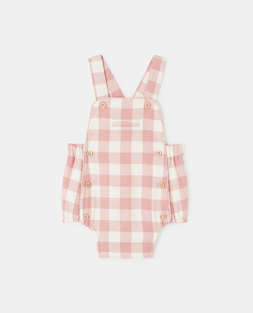 Barboteuse à bretelles et carreaux vichy