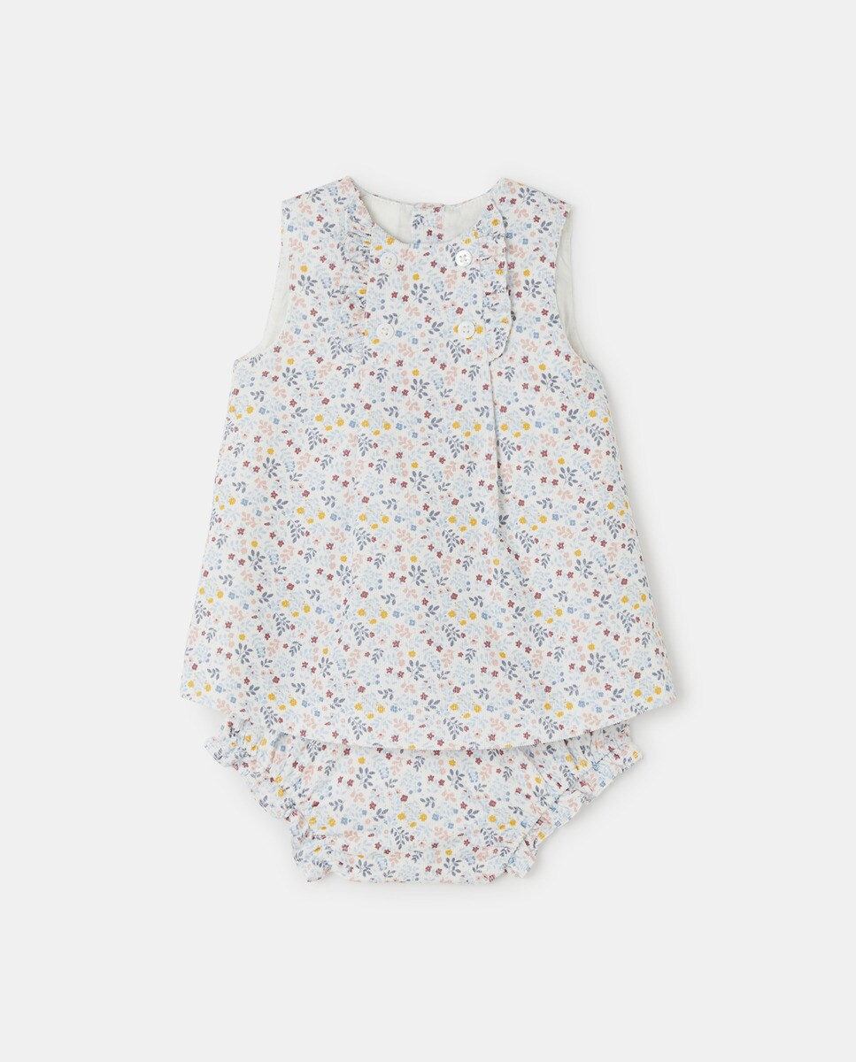 Robe salopette à col rond