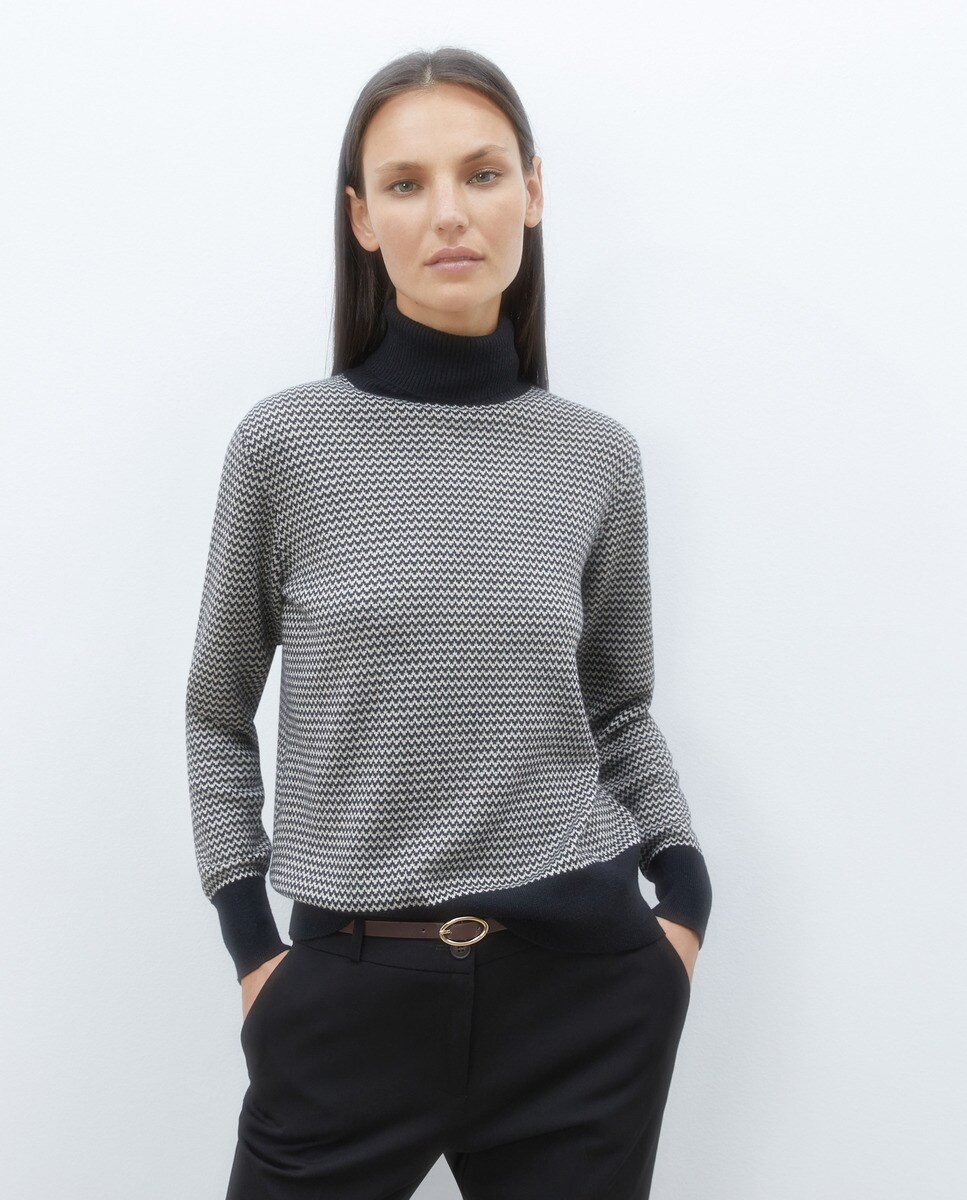 Pull jacquard à chevrons