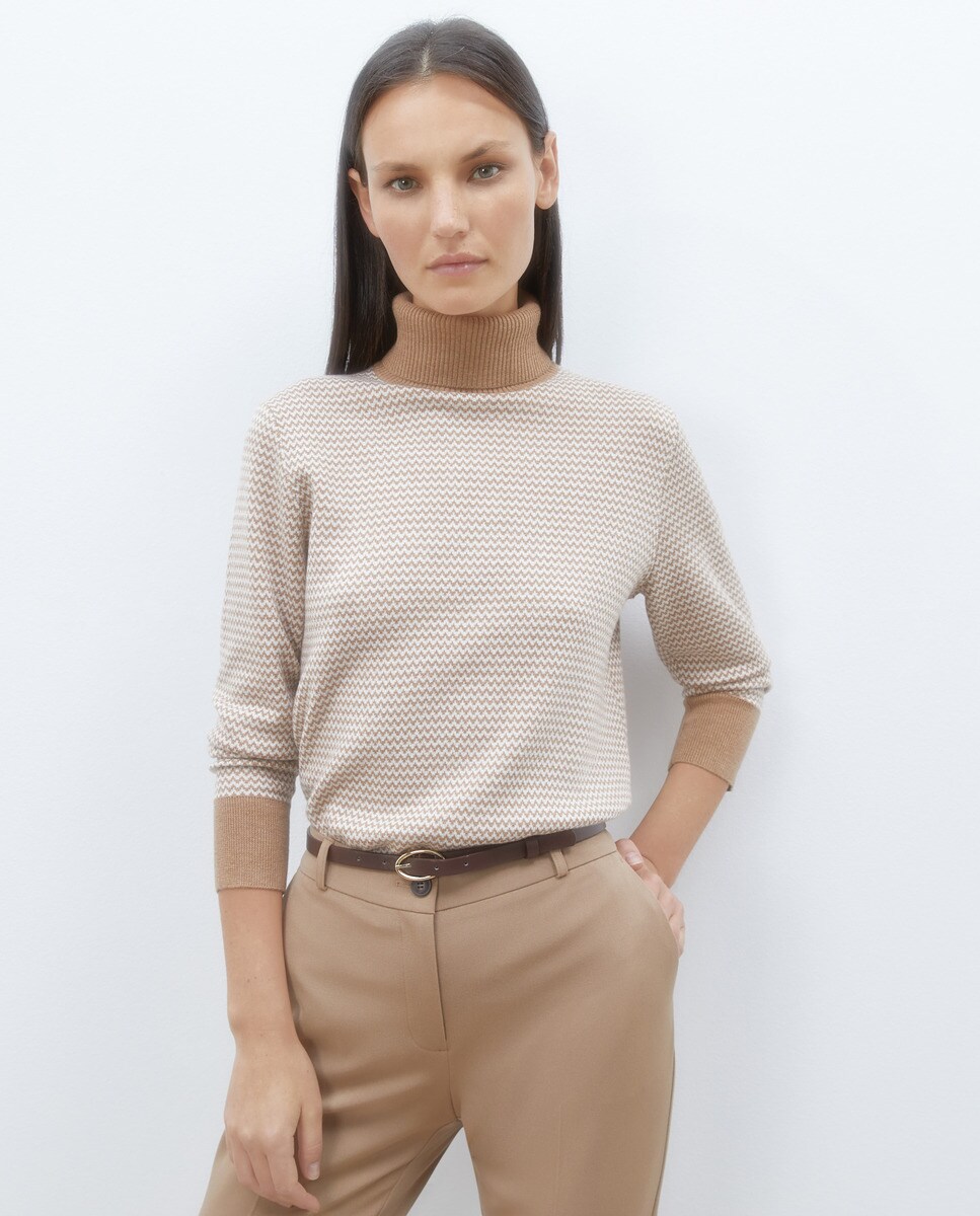 Pull jacquard à chevrons