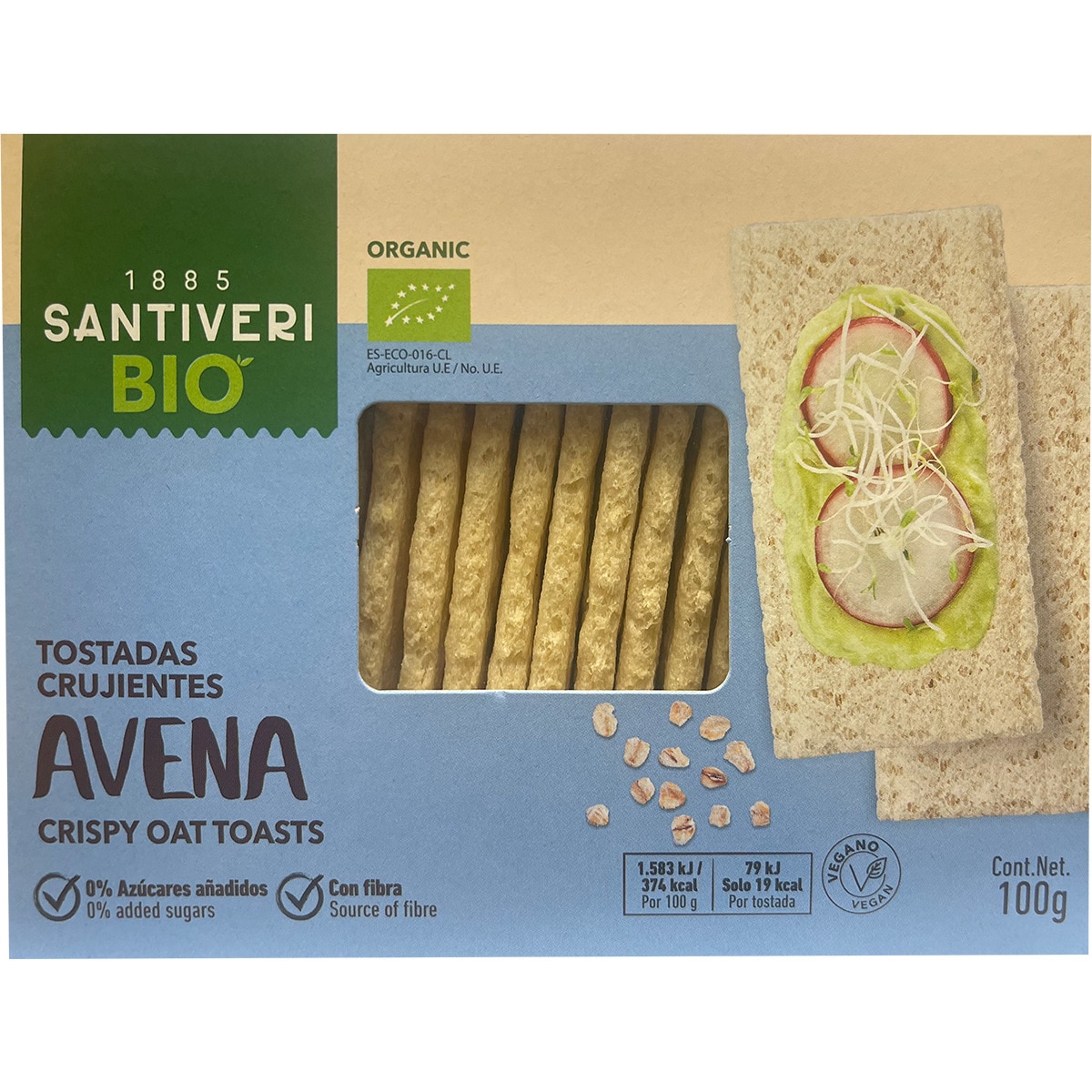 Tostas de Aveia Bio embalagem 100 g