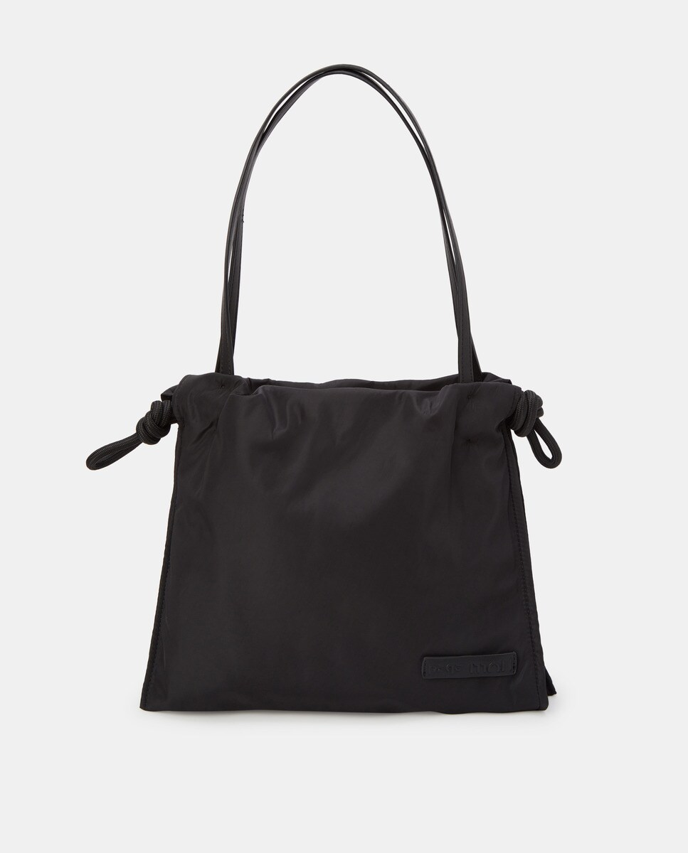 Grand sac seau en nylon uni zippé