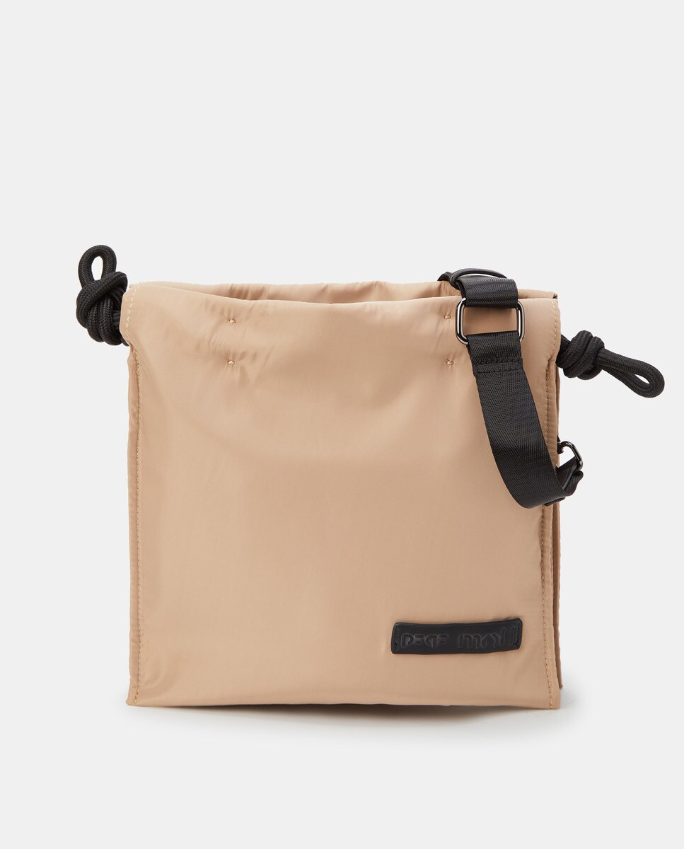 Sac à bandoulière forme seau moyen en nylon zippé