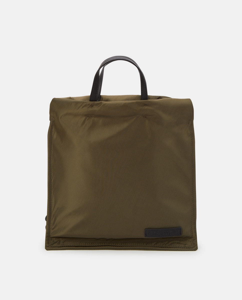 Grand sac à dos forme seau en nylon à double fermeture