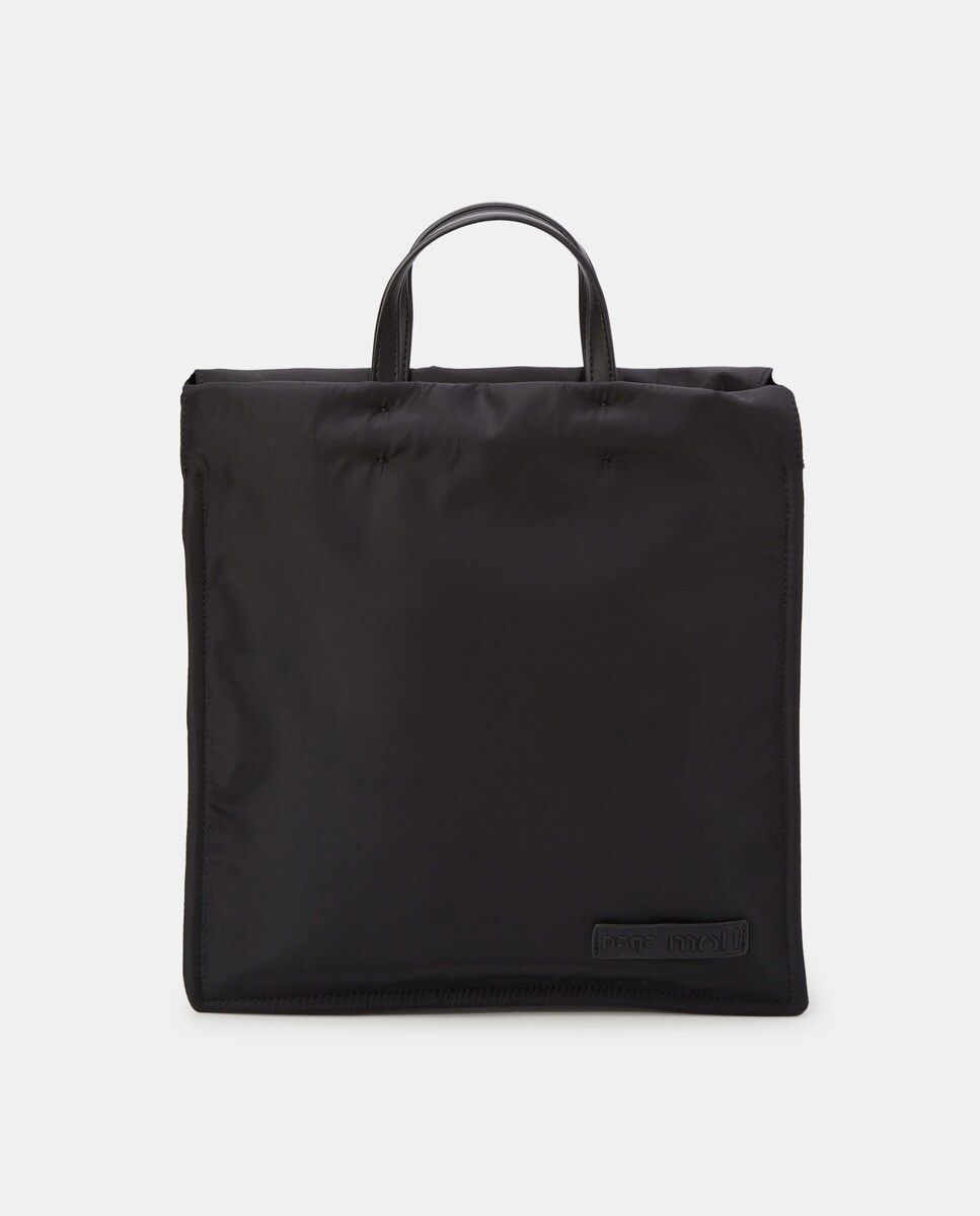 Grand sac à dos forme seau en nylon à double fermeture