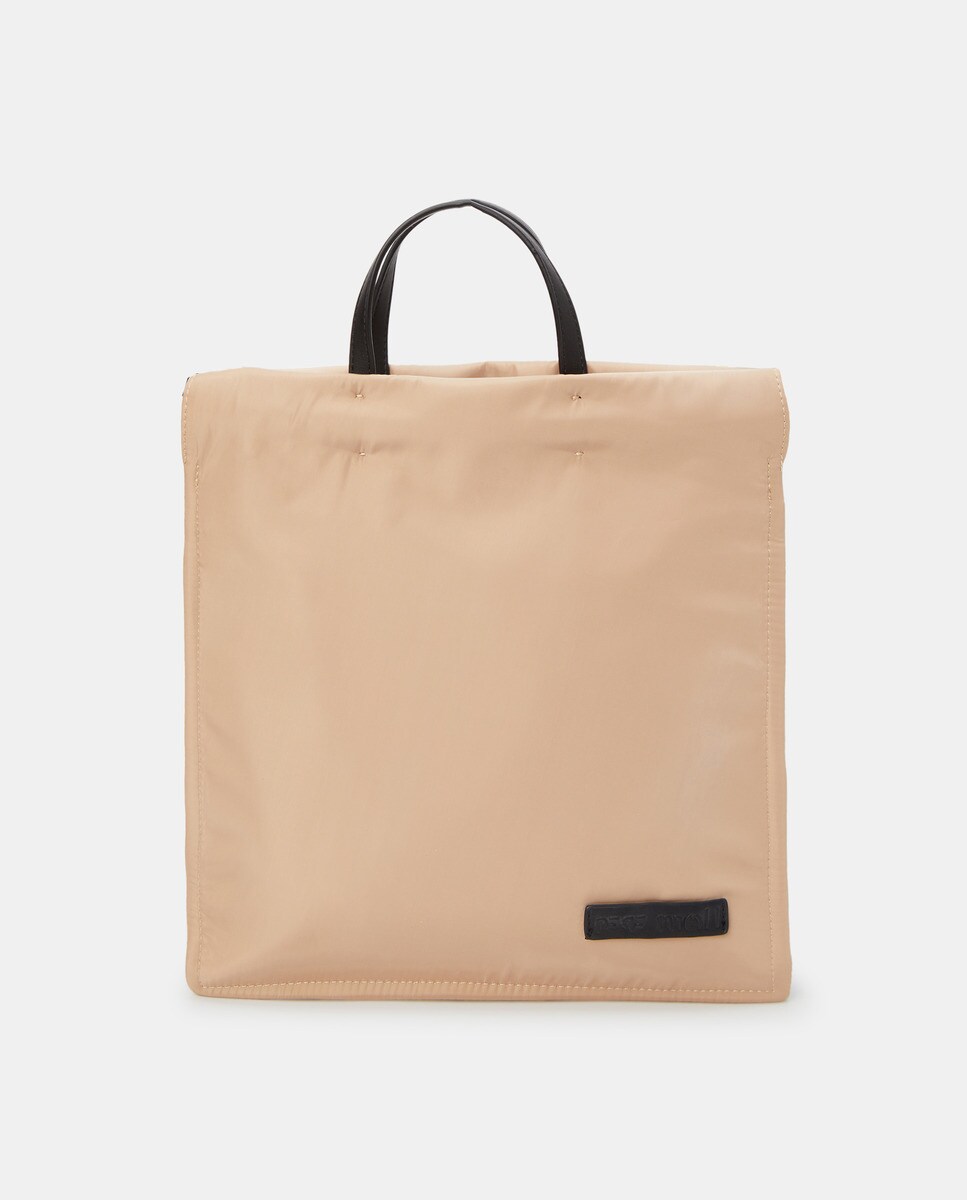 Grand sac à dos forme seau en nylon à double fermeture