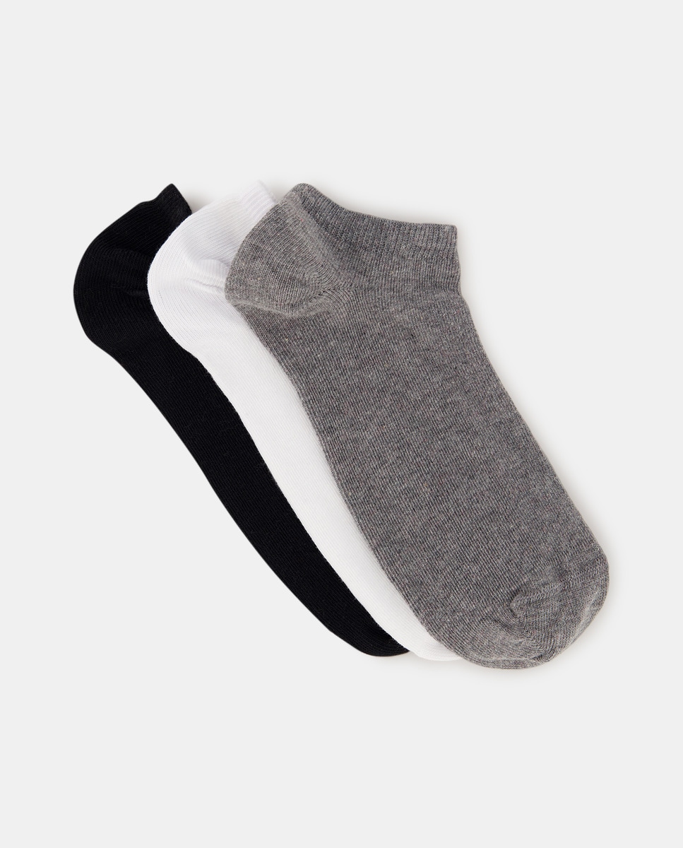 Lot de trois paires de chaussettes invisibles unies