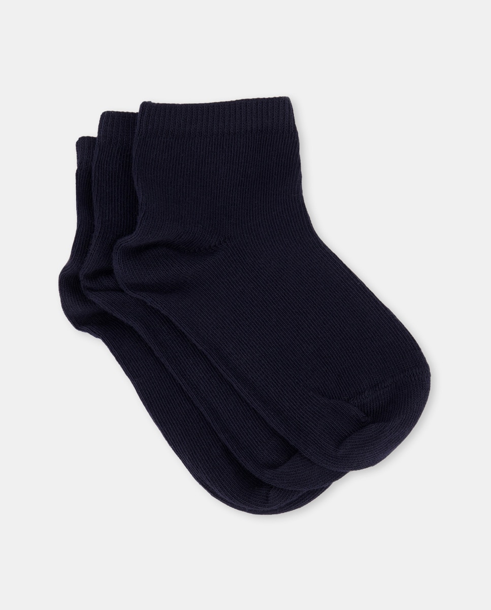 Lot de trois paires de socquettes unies