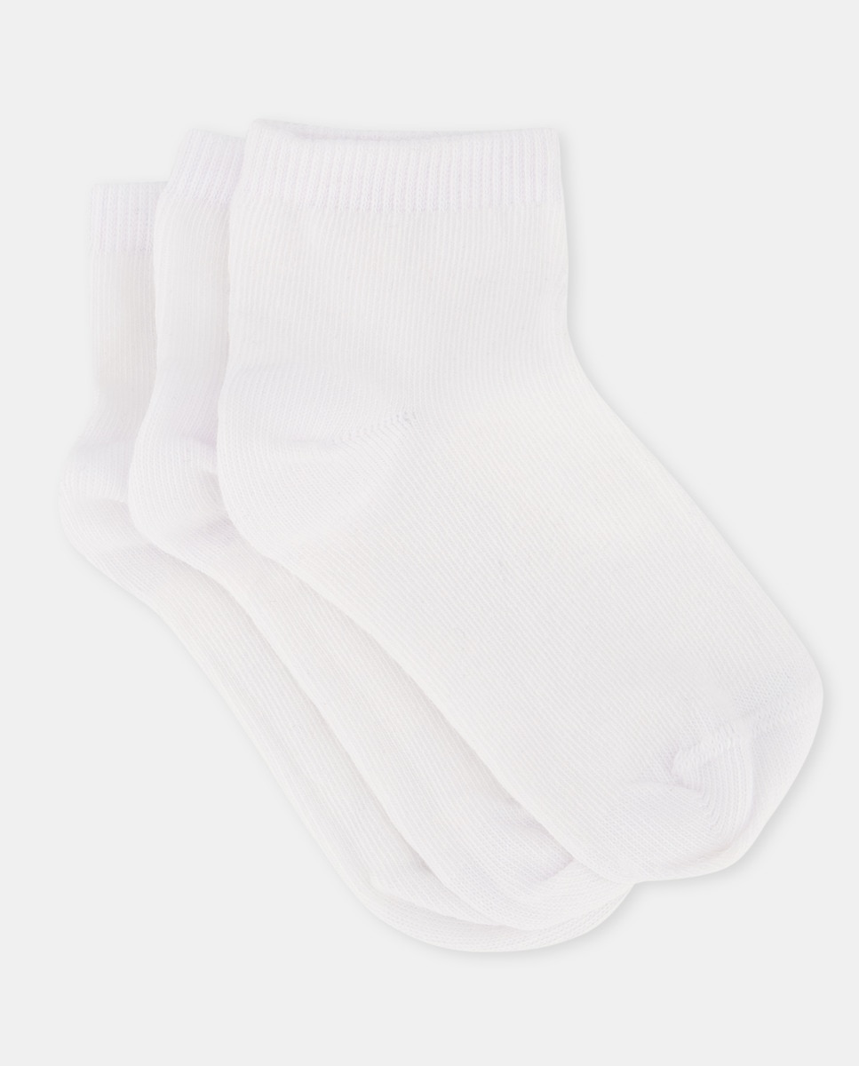 Lot de trois paires de socquettes unies