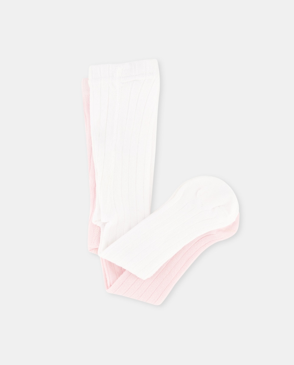 Lot de deux collants côtelés