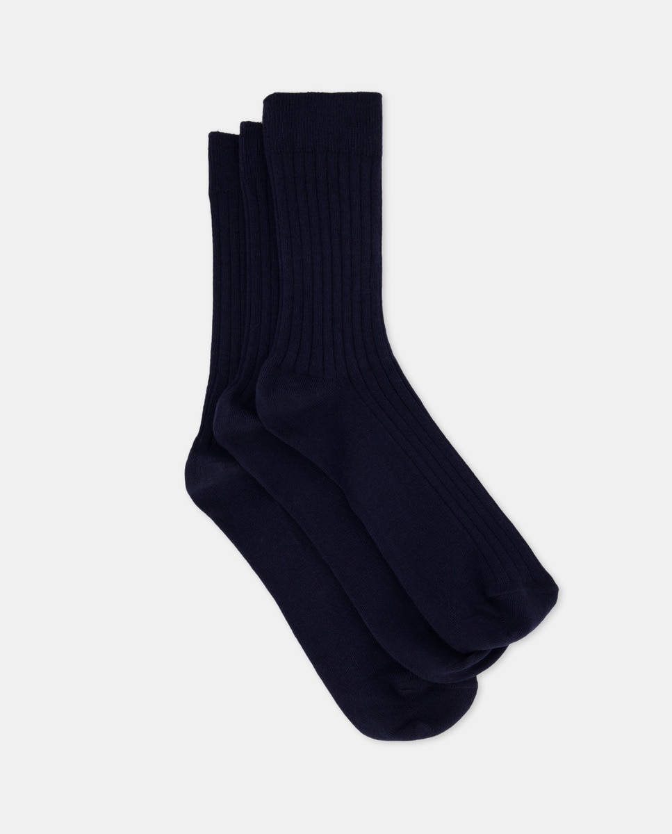 Lot de trois paires de chaussettes côtelées
