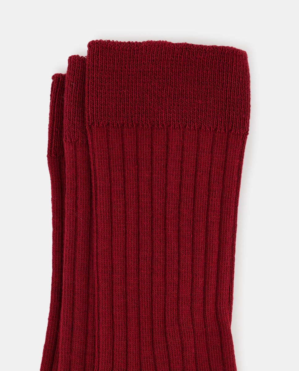 Pack de Três Meias Caneladas de Criança Grená-2