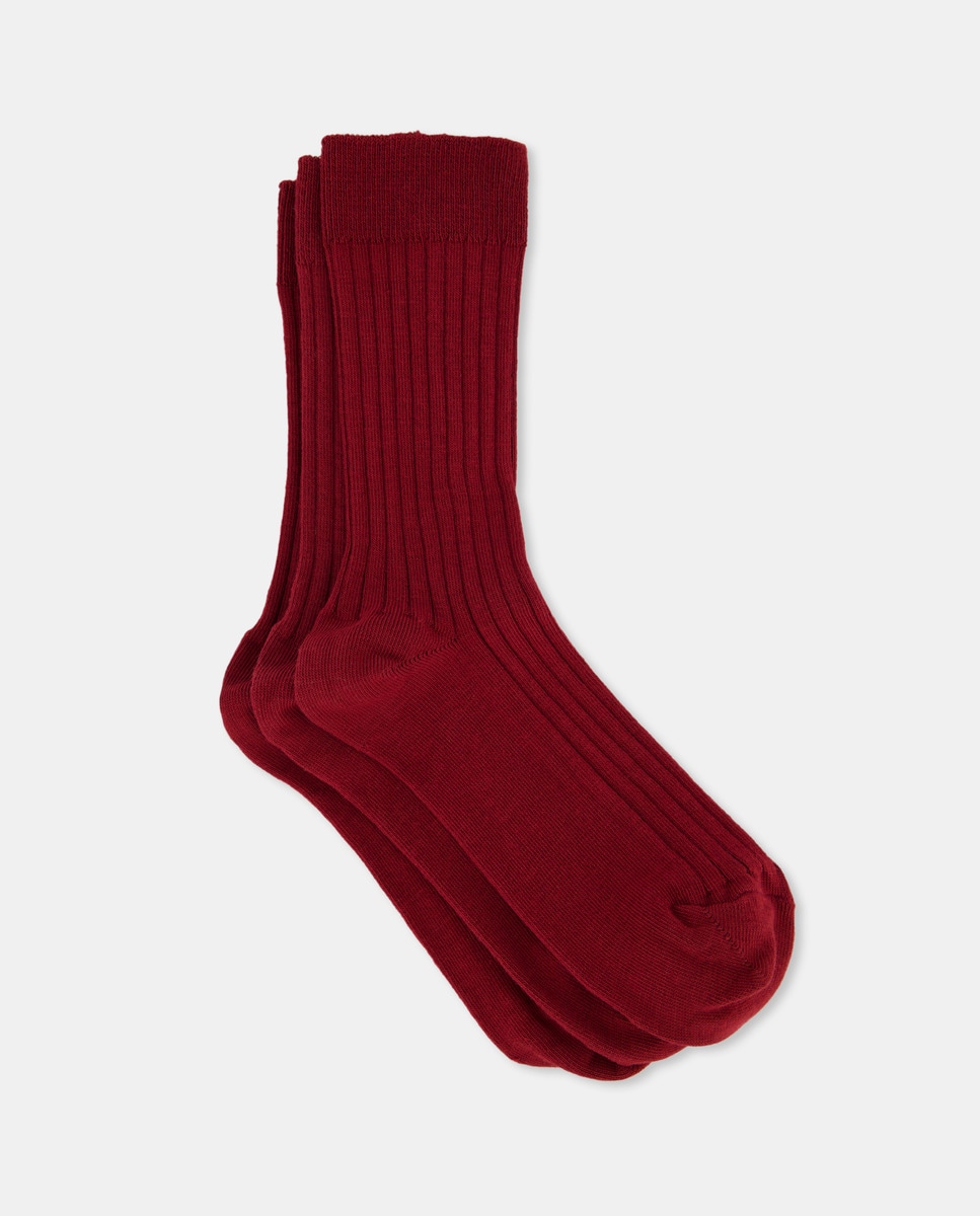 Lot de trois paires de chaussettes côtelées