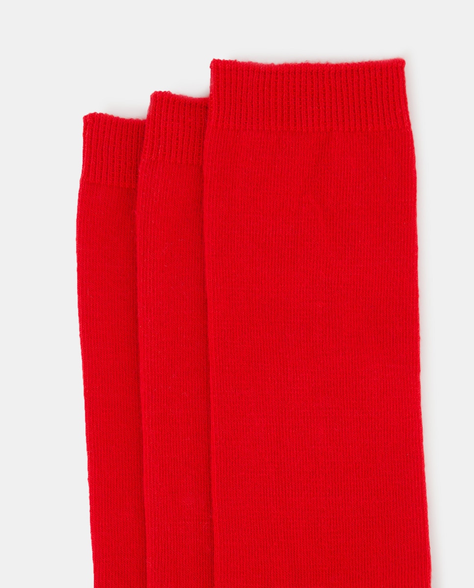 Pack de Três Meias Altas de Criança Vermelho-2