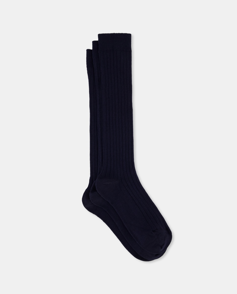 Lot de trois paires de chaussettes hautes côtelées