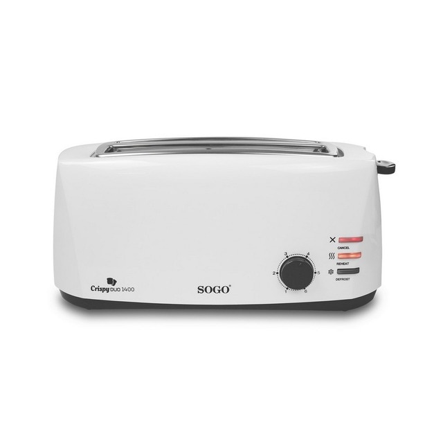 Imagem 0 de Torradeira Sogo TOS-SS-5485 de 1400 W com 2 Fendas Longas e Largas - Branco