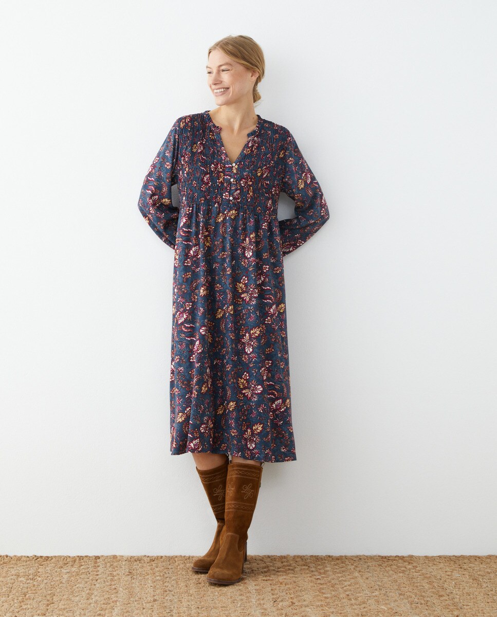 Robe midi à manches longues