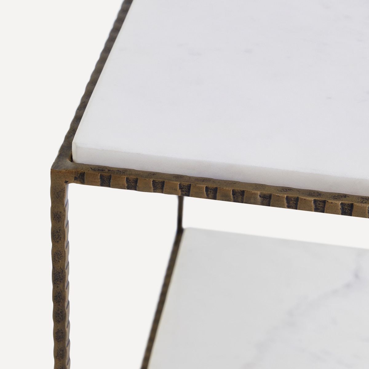 Mesa Auxiliar de Aço e Mármore Logan Branco-5