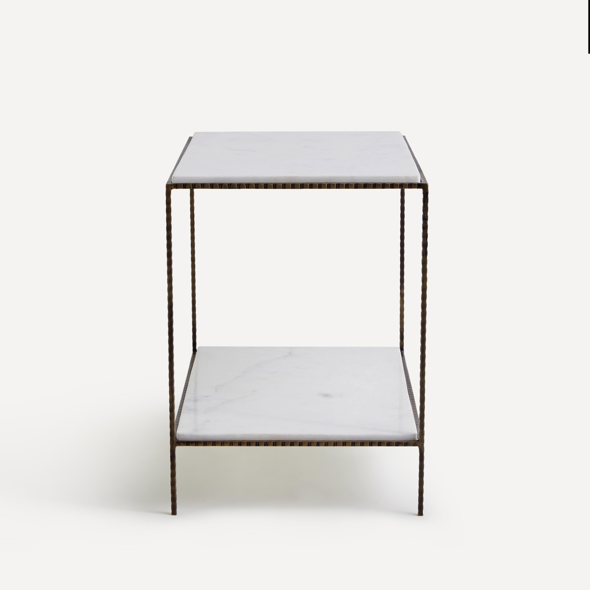 Mesa Auxiliar de Aço e Mármore Logan Branco-3