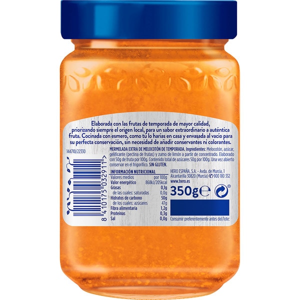 Marmelade aus Pfirsichen der Saison Flacon 350 g