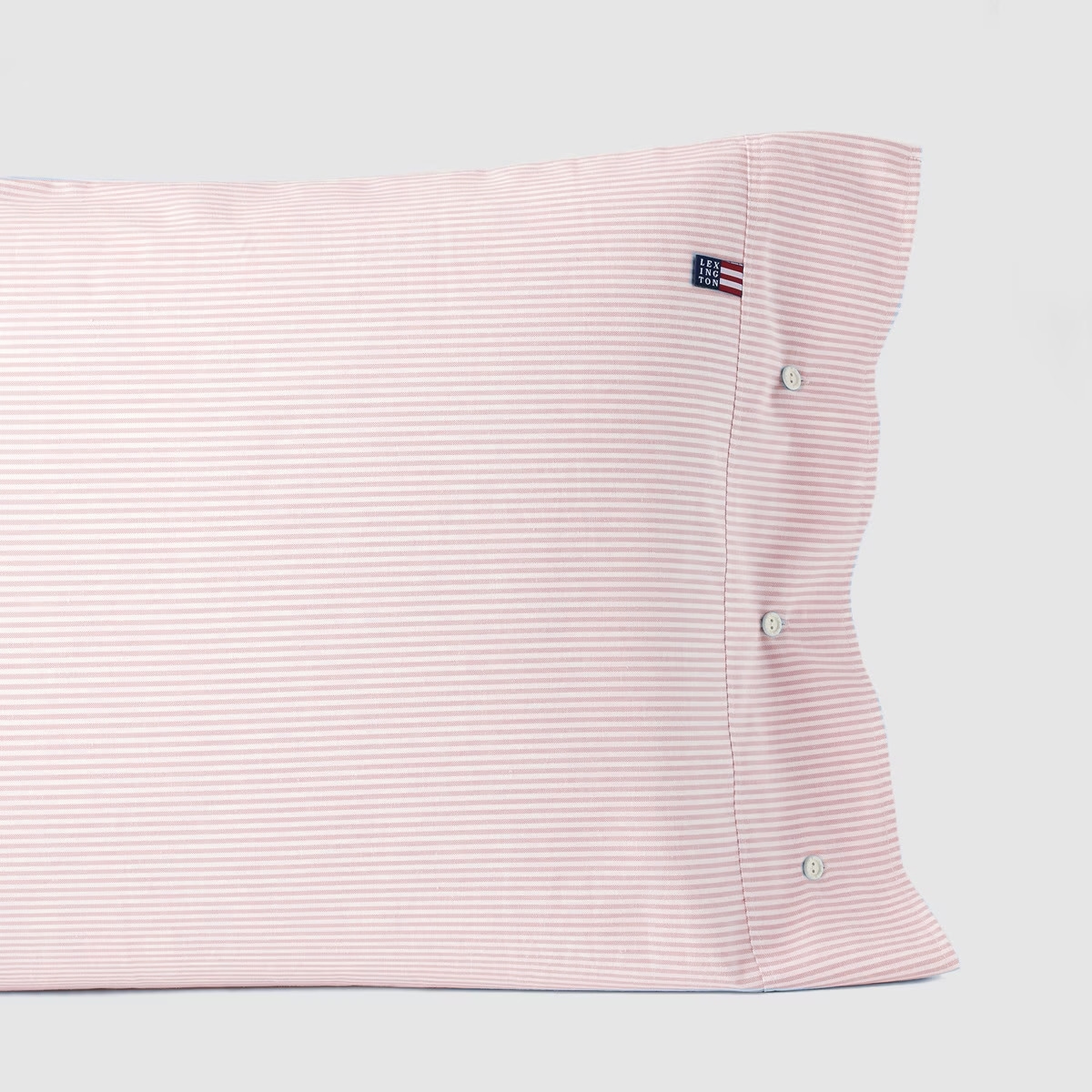 Capa de almofada de algodão Básico Riscas Rosa-1