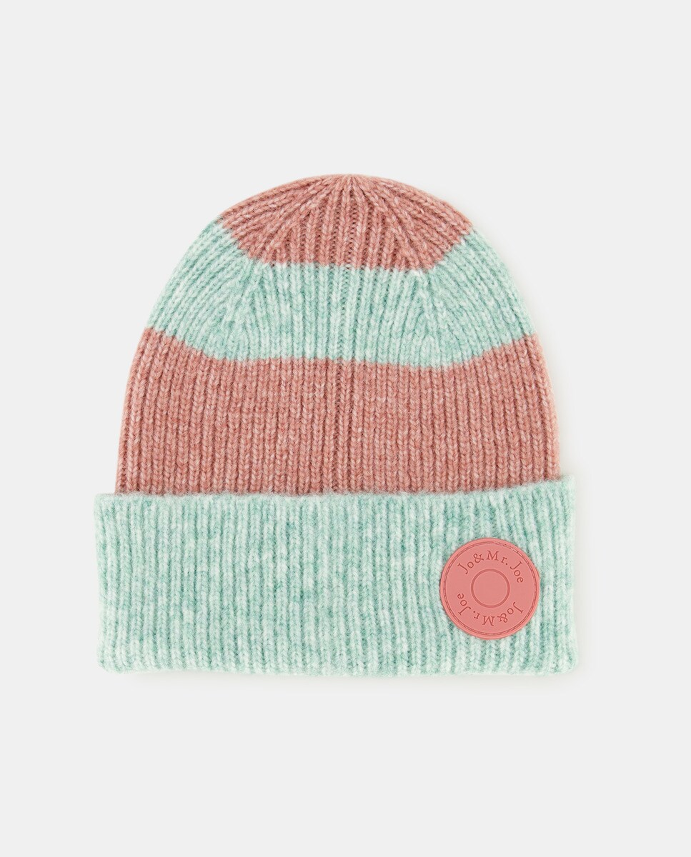 Bonnet en maille avec détail de la marque